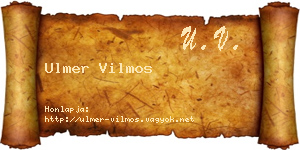 Ulmer Vilmos névjegykártya