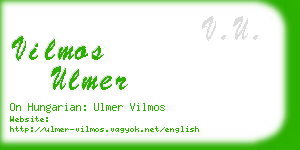 vilmos ulmer business card